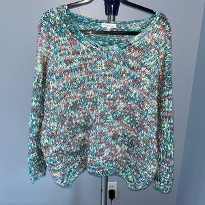 On The Road Multi-Colored Chunky Knit Sweater Size S/M
